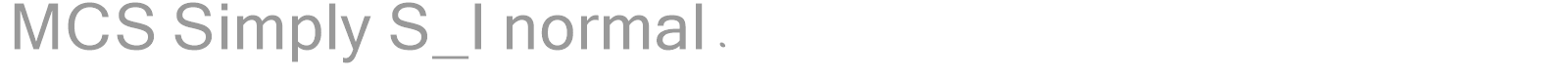 MCS Simply S_I normal. font preview